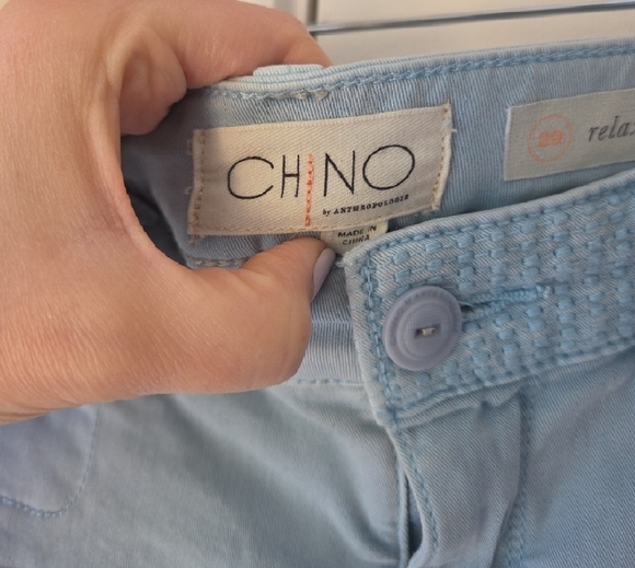 Chino By Anthropologie Jeans 29 Relaxed Sky Blue Light Blue - Picture 3 of 11